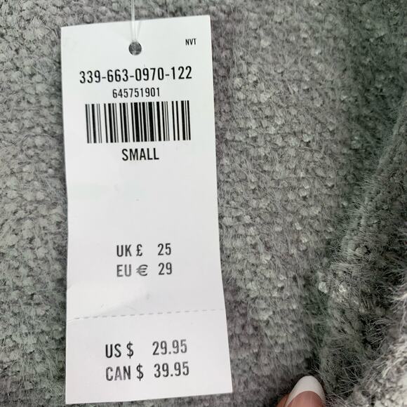 Abercrombie & Fitch Sweater Women’s Size Small Gray V-Neck Long Sleeve NWT y2k - Picture 4 of 16
